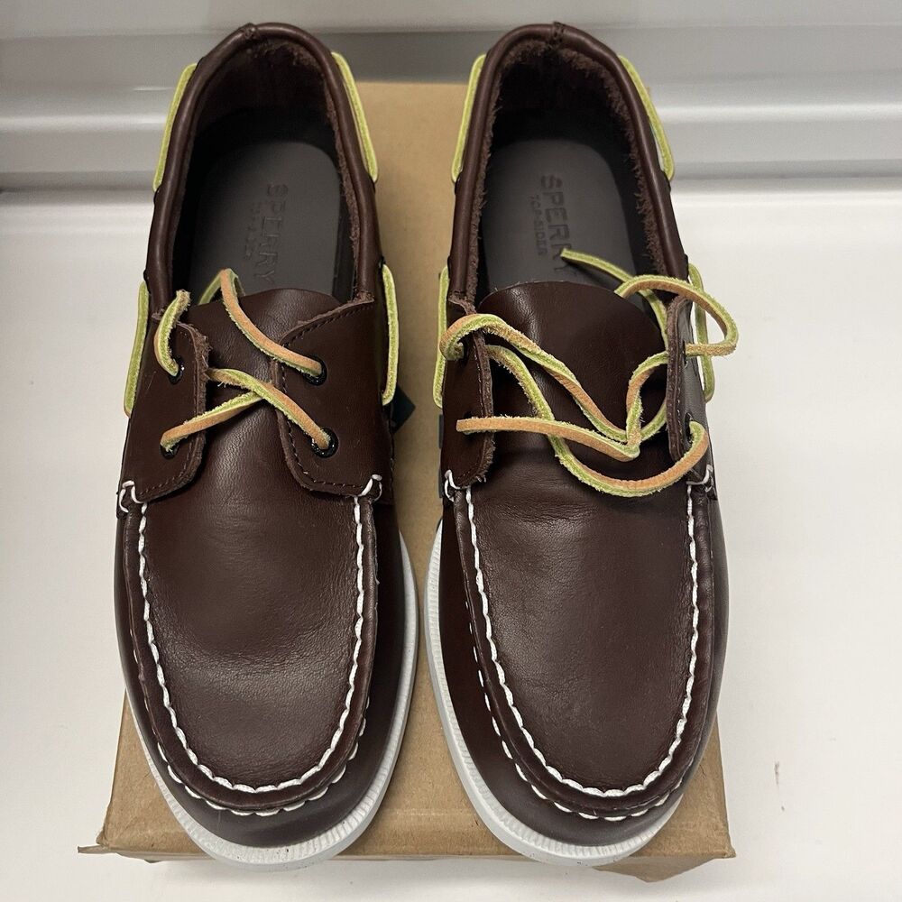 Sperry Top-Sider A/O Authentic Original 2 Eye Brown Boat Shoe Boys Size 5.5 M